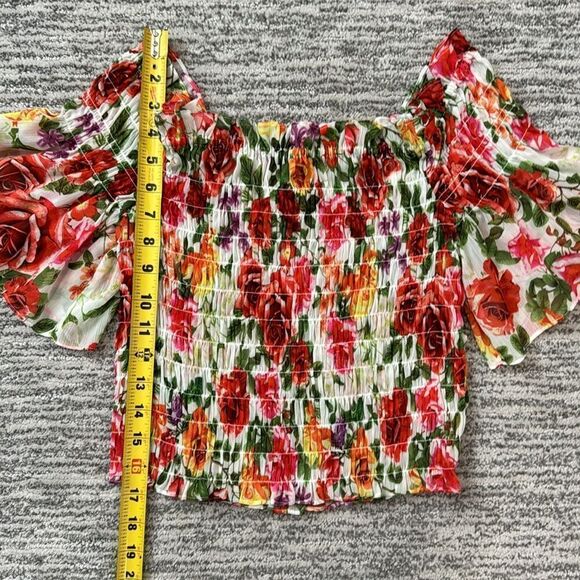 New L'AGENCE Bexley Off-The-Shoulder Top Floral Small - Picture 8 of 15